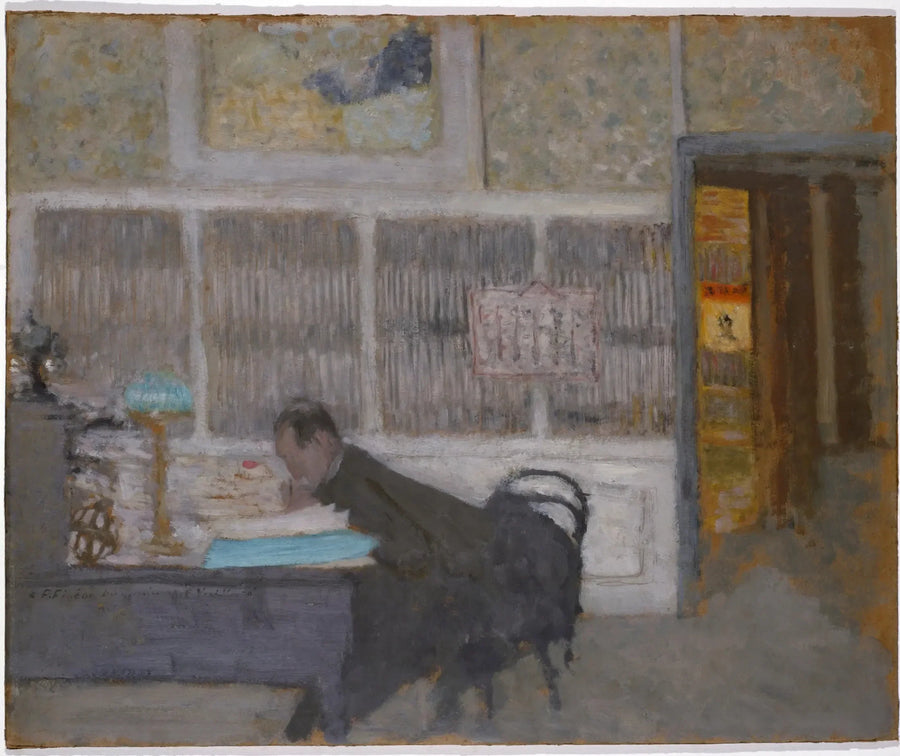 På revue blanche (Portræt af Félix Fénéon). - Édouard Vuillard