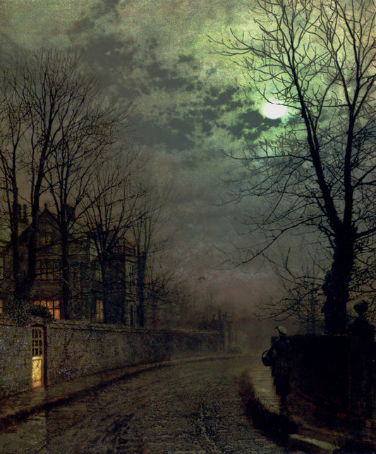 Une ruelle à Headingley, Leeds - John atkinson grimshaw - Reproductions de tableaux et peintures haut de gamme