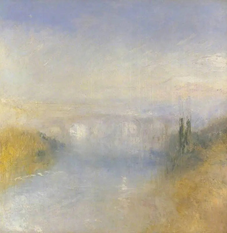 En Flod Set fra en Bakke - J. M. W. Turner