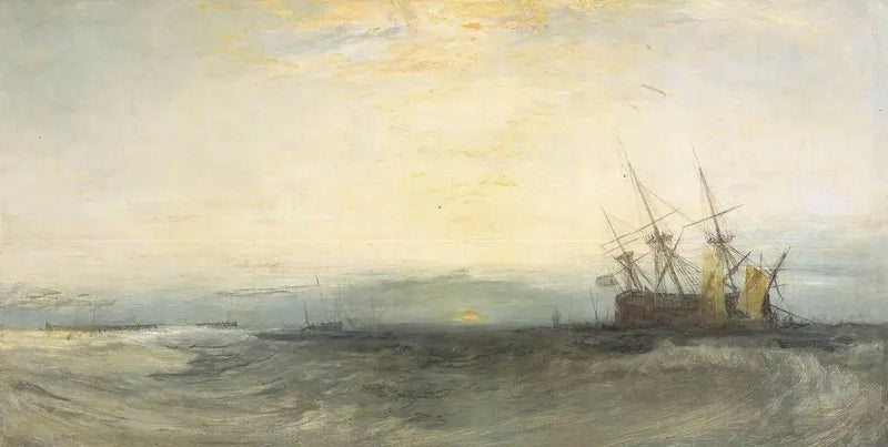 Et skib på grund, Yarmouth; Prøveundersøgelse - J. M. W. Turner