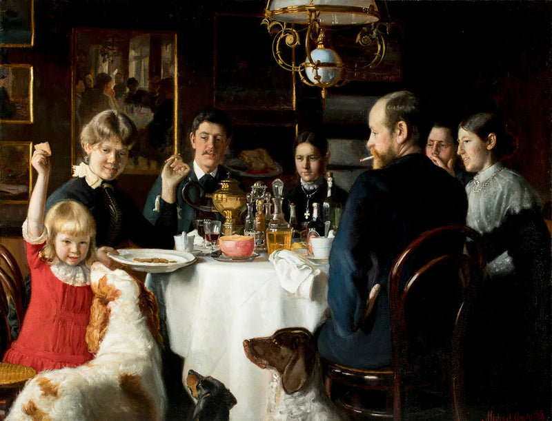 Ved bordet til frokost. -Michael Peter Ancher