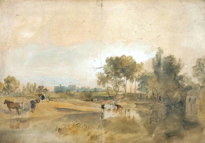 En Thames Bæk med Windsor Slot i Baggrunden - J. M. W. Turner