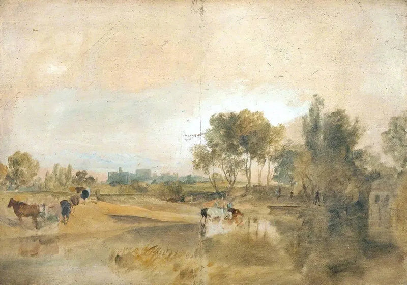En Thames Bæk med Windsor Slot i Baggrunden - J. M. W. Turner