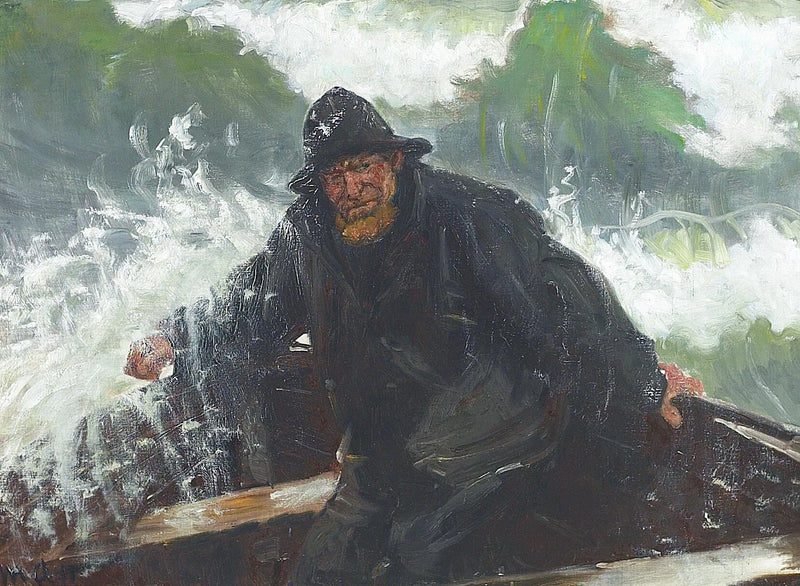 Gennem bølgerne. - Michael Peter Ancher