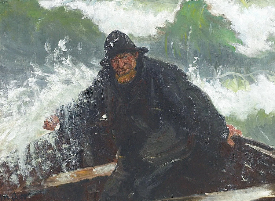 Gennem bølgerne. - Michael Peter Ancher