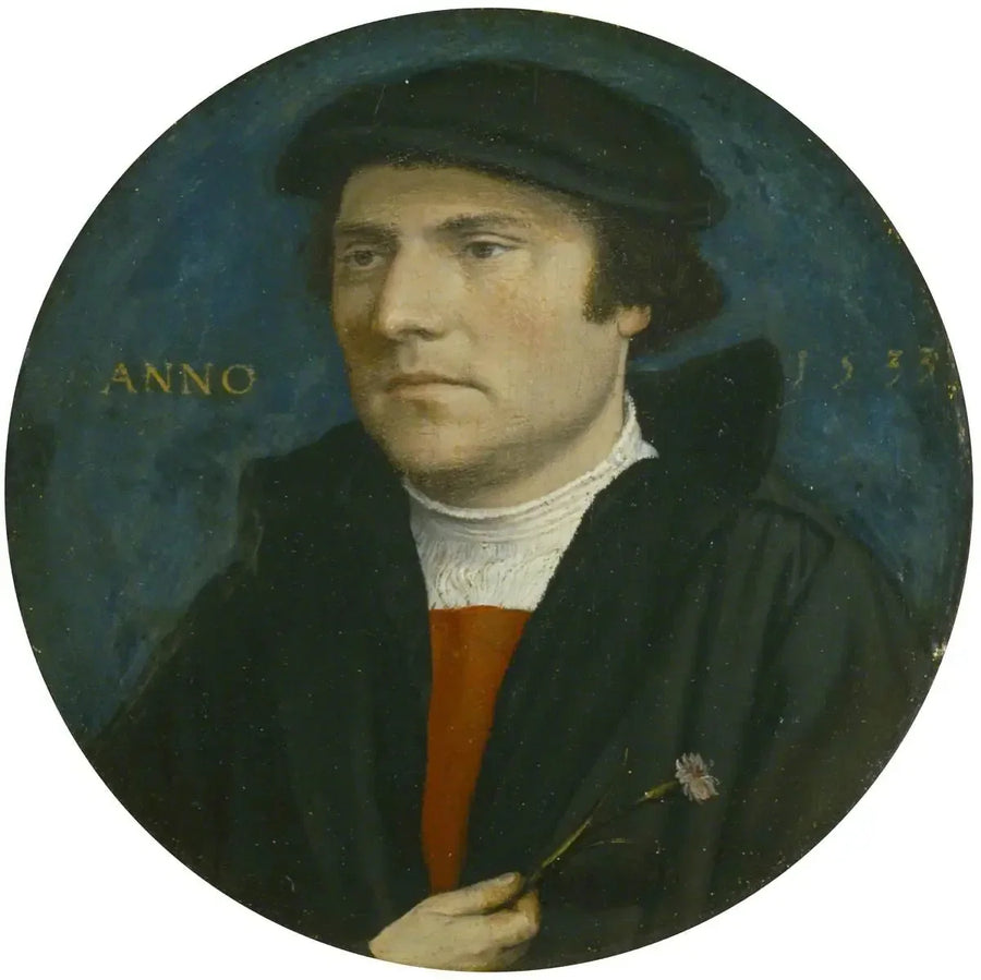 En ung mand med en lyserød - Hans Holbein den Yngre