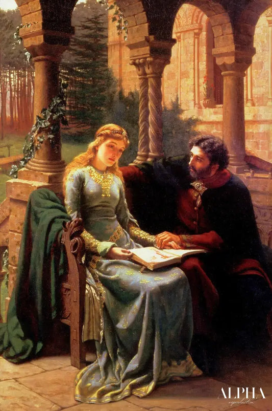 Abelard et sa pupille Héloïse - Edmund Leighton - Reproductions de tableaux et peintures haut de gamme