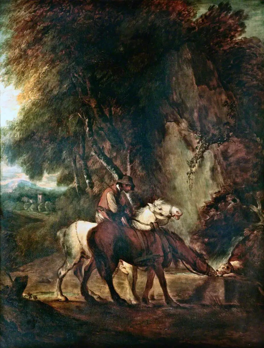 Abreuvement des chevaux - Thomas Gainsborough image 1 reproduction d’œuvre d’art à l’huile