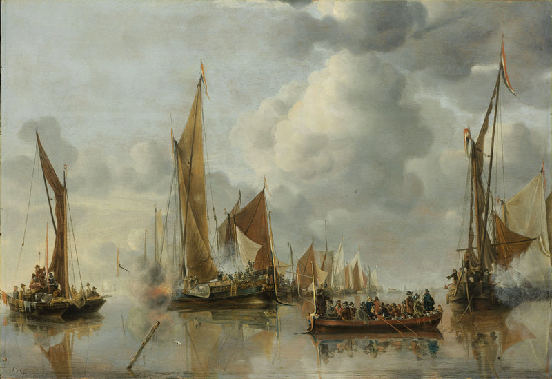 L'accueil du sloop gouvernemental par la flotte intérieure - Jan van de Cappelle