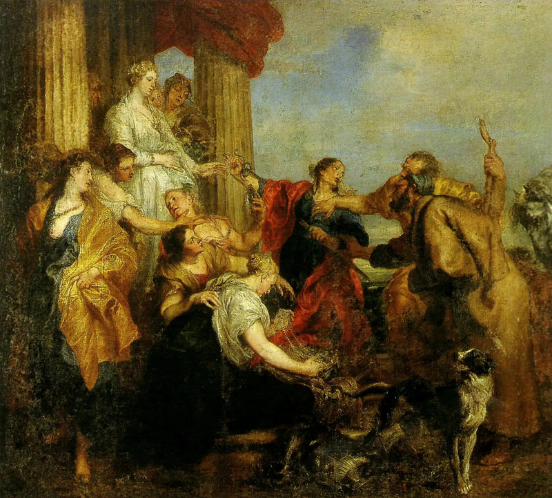 Achille anerkendt blandt Lycomède's piger - Antoine van Dyck