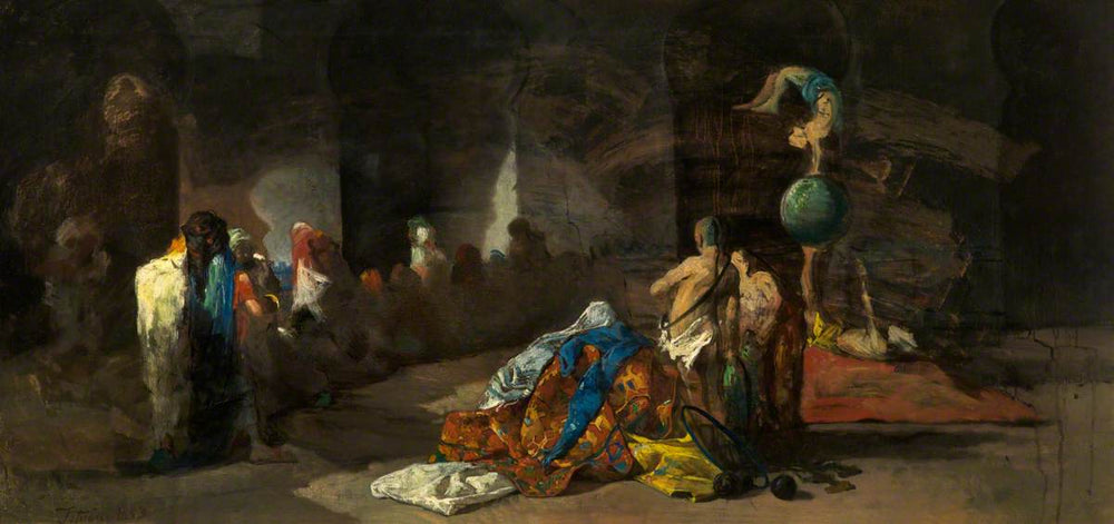 Acrobates à Tétouan, Maroc - Mariano Fortuny Marsal image 1 copie peinte à la main à l’huile