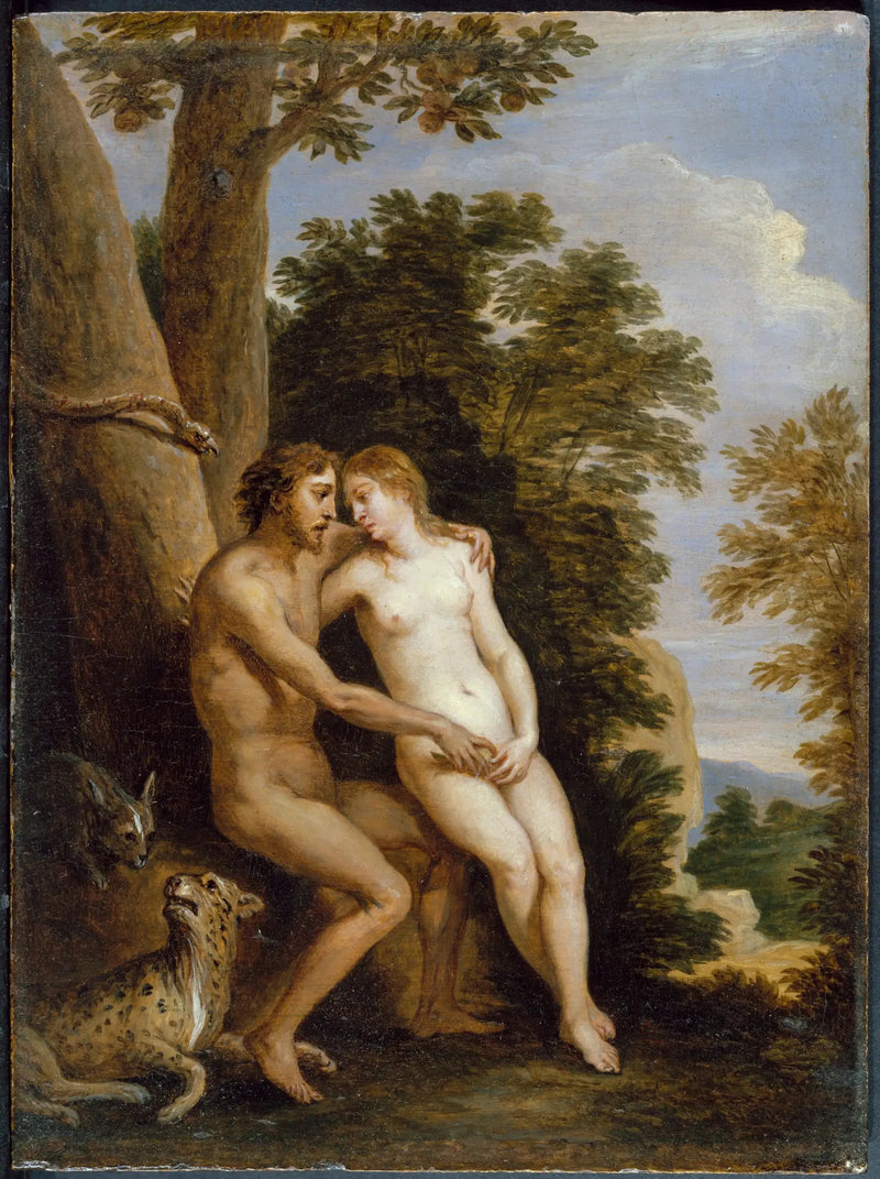 Adam og Eva i Paradiset - David Teniers den Yngre