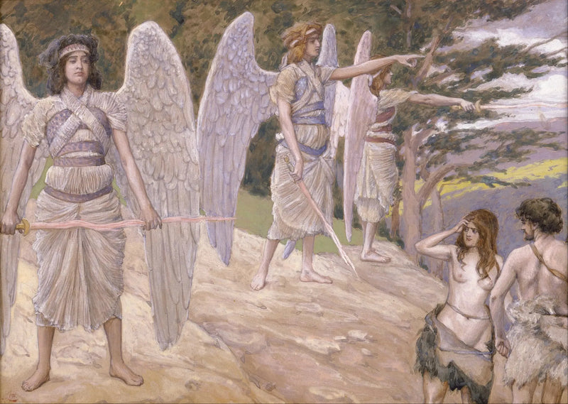 Adam og Eva fordrevet fra Paradiset - James Tissot