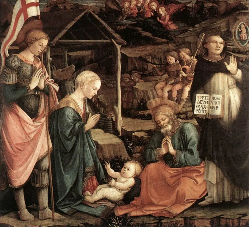 Barnets tilbedelse med Saint Vincent Ferrier og Saint Georg - Fra Filippo Lippi