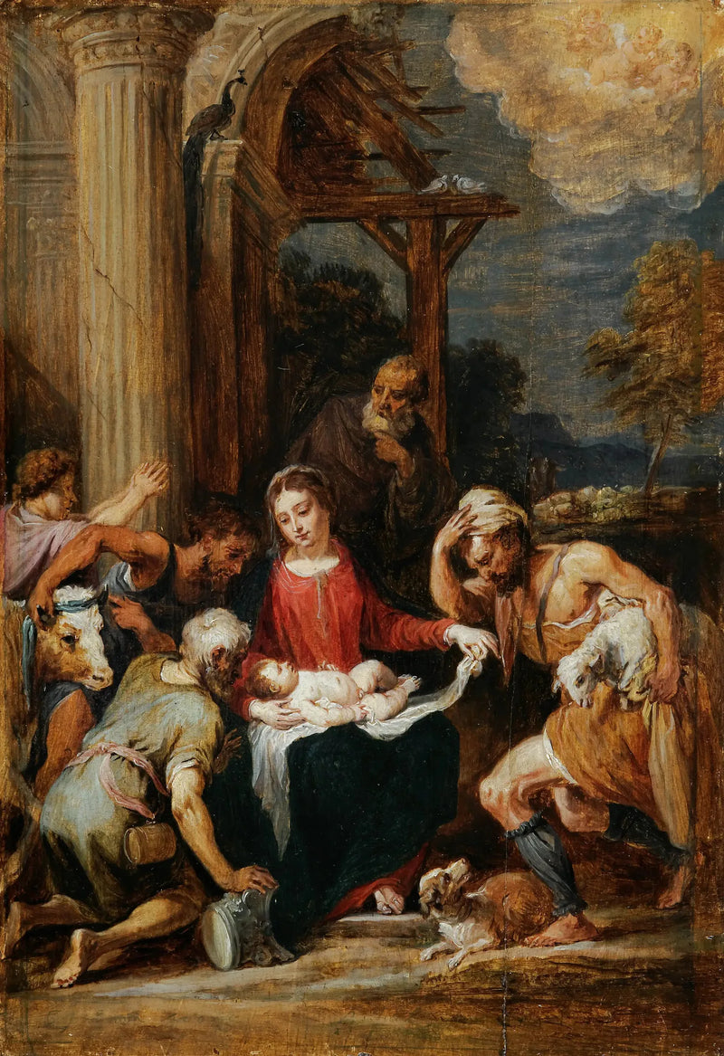 Betagelse af hyrderne, efter Andrea Schiavone - David Teniers den Yngre