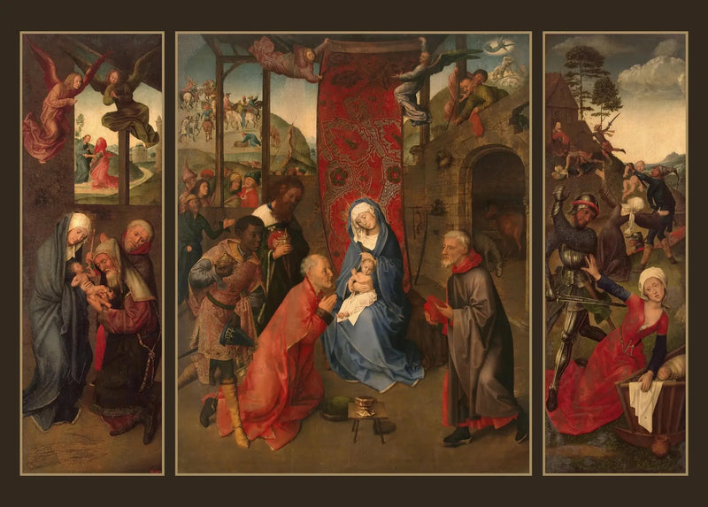 Tilbedelse af de vise mænd (Triptyk) - Hugo van der Goes