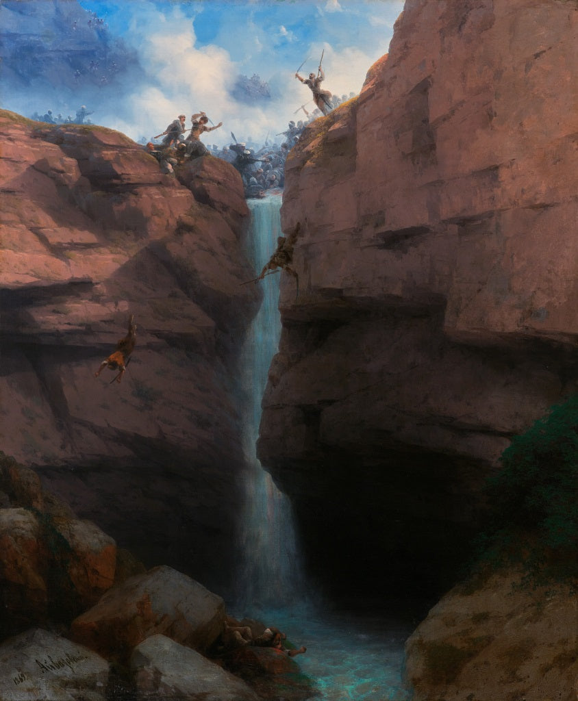 Kampe mellem Chirvans og Mouriderne i Gunib - Ivan Aïvazovski