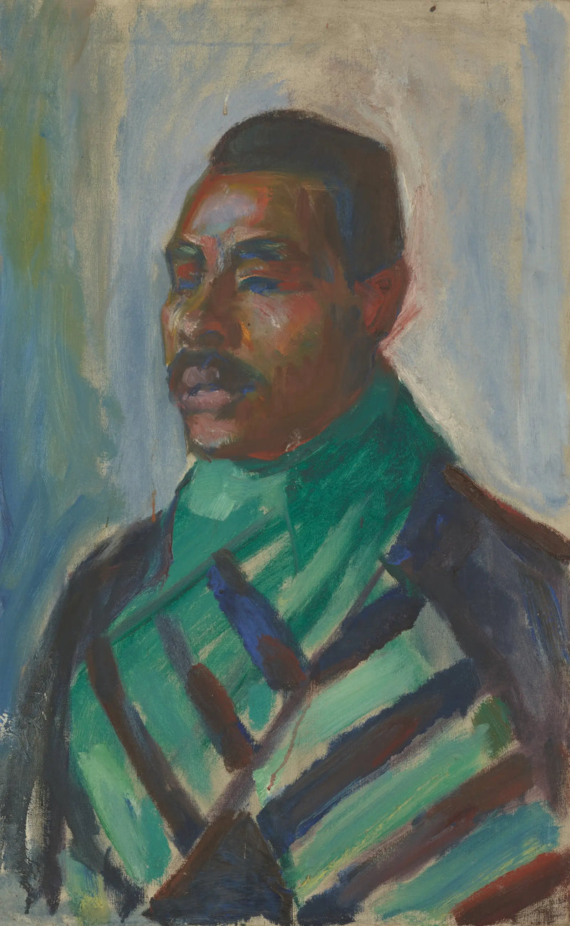 Afrikaner med grøn tørklæde - Edvard Munch