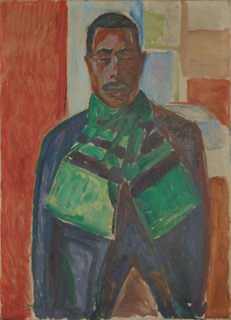 Afrikaner med grøn tørklæde - Edvard Munch