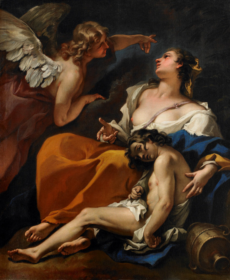 Agar og Ismael reddet af englen - Sebastiano Ricci