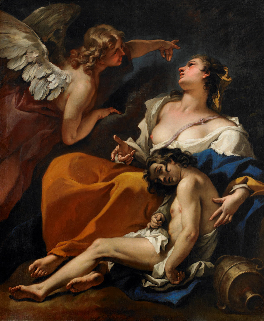 Agar og Ismael reddet af englen - Sebastiano Ricci