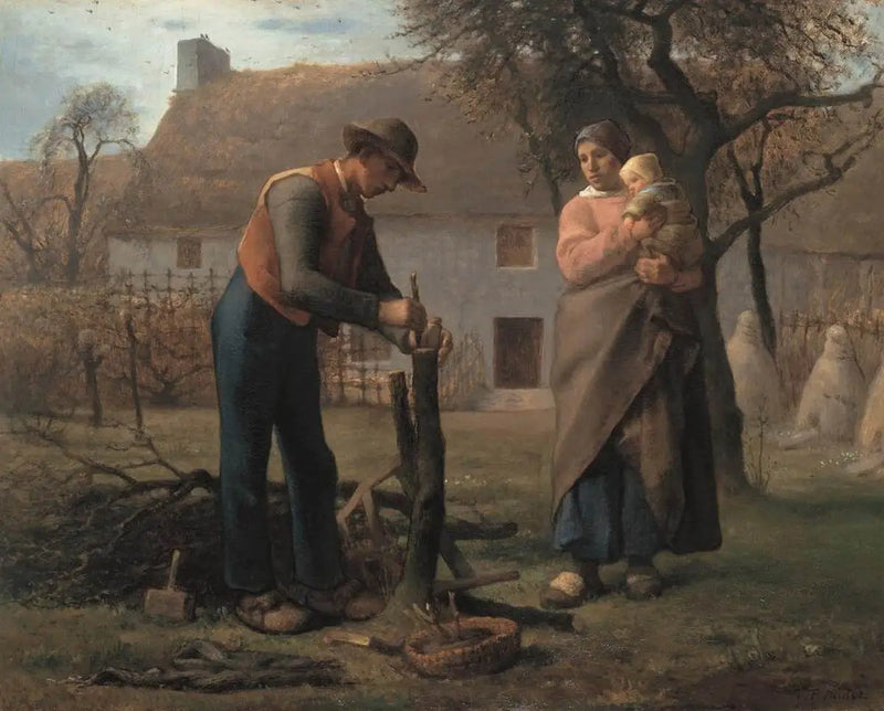 Landmand, der indsætter en formering på et træ - Jean-François Millet