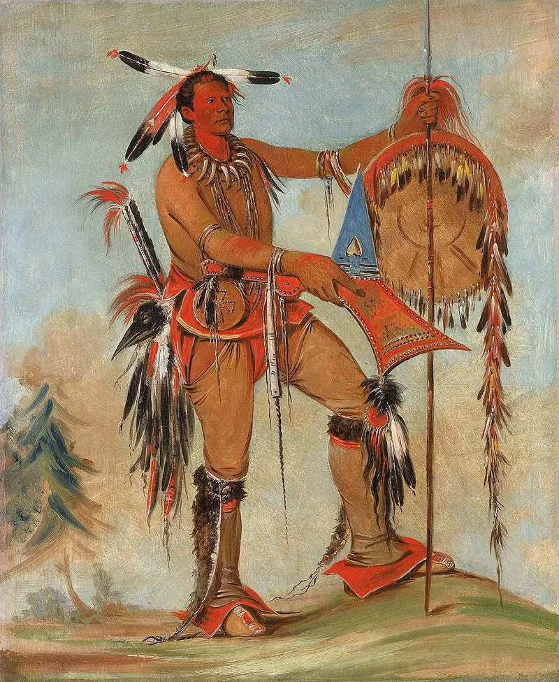 Ah-móu-a, hvalen, en af de vigtigste modige fra Kee-o-kúk - George Catlin