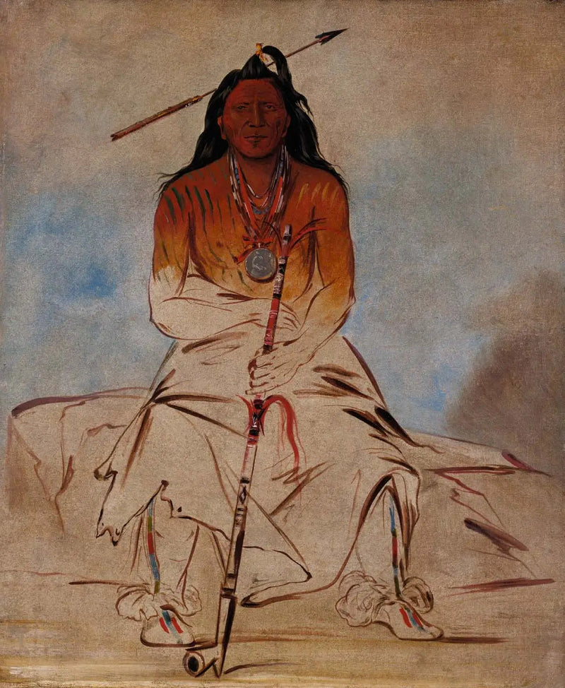 Ah-sháw-wah-róoks-te, medicinsk hest, en stor modig Pawnee - George Catlin