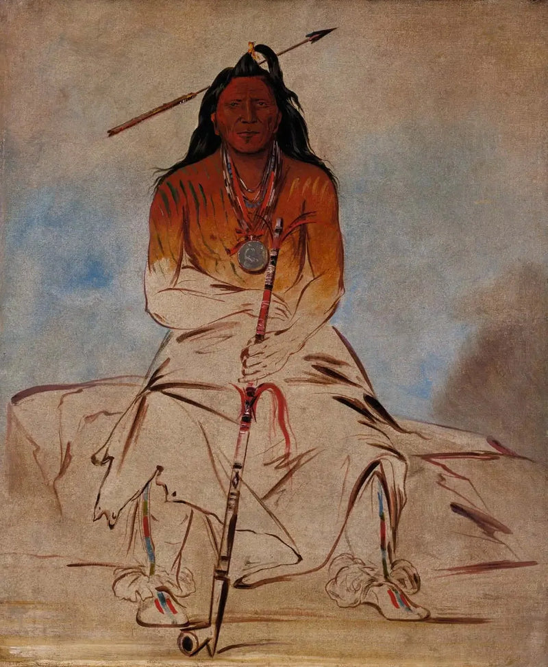 Ah-sháw-wah-róoks-te, medicinsk hest, en stor modig Pawnee - George Catlin