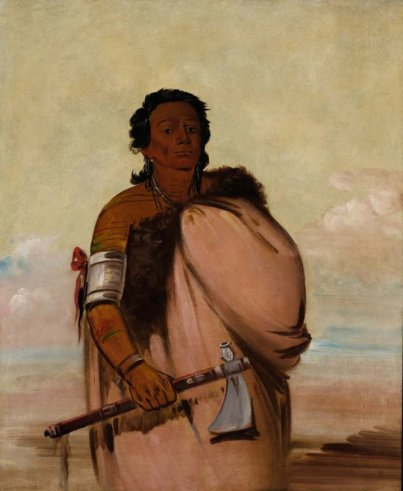 Ah'-sho-cole, Rotten Foot, en berømt kriger - George Catlin
