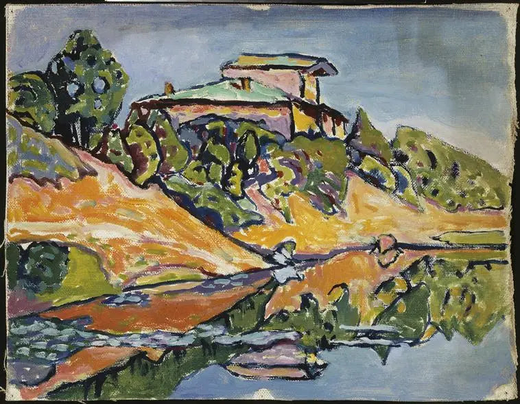 Akhtyrka, en nabohus ved søen - Vassily Kandinsky