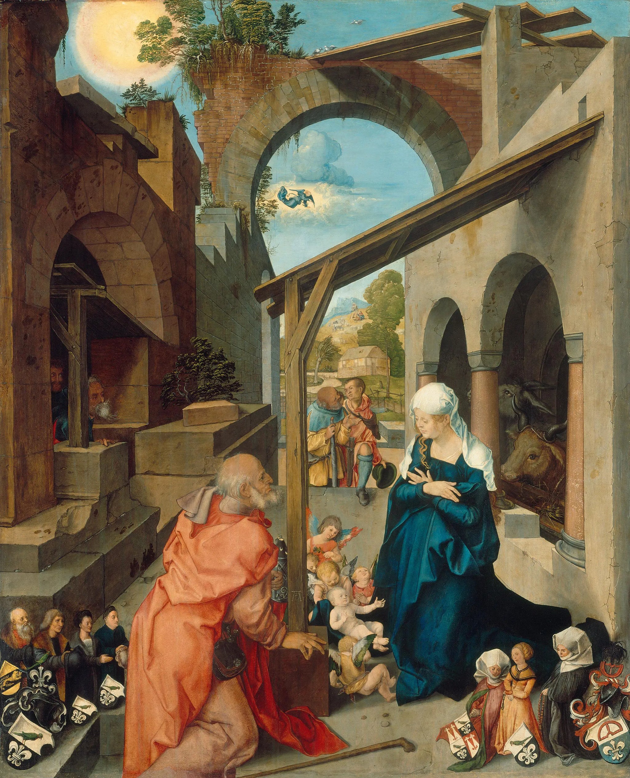 Le Retable Paumgartner : Nativité, peinture d’Albrecht Dürer