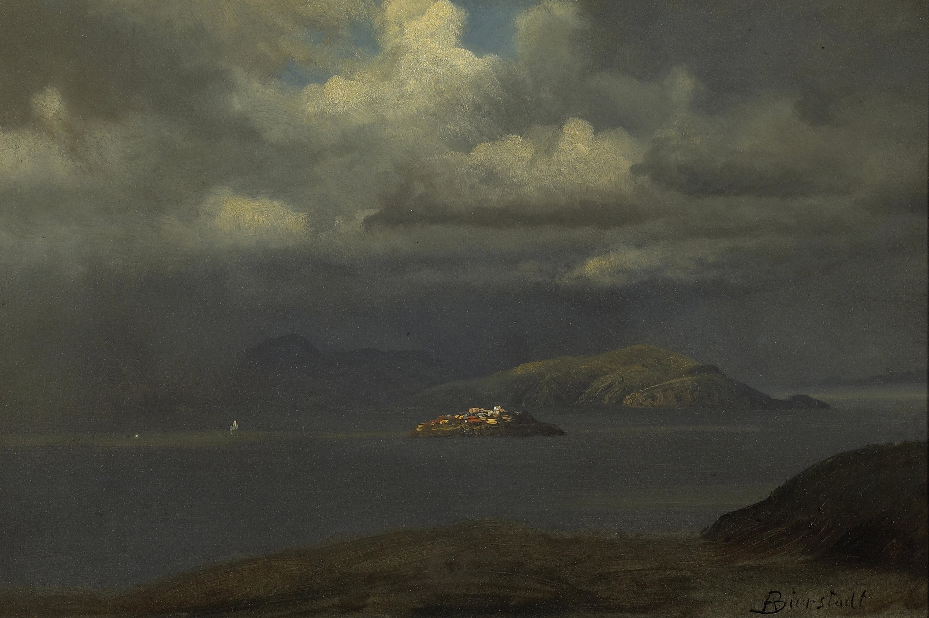 Alcatraz, San Francisco bugt - Albert Bierstadt