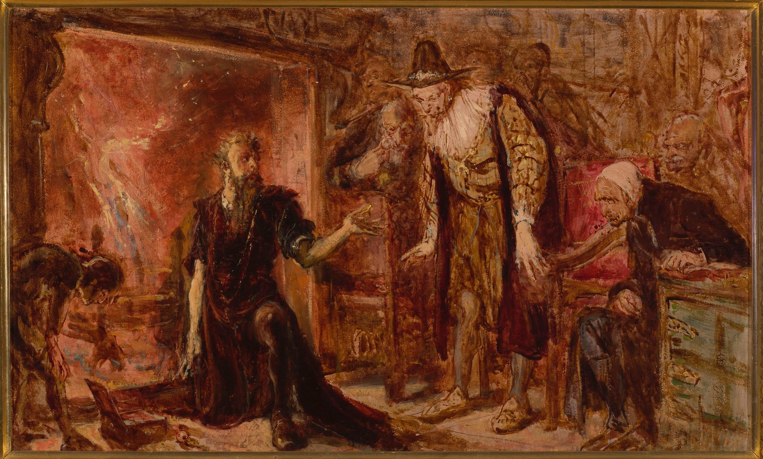 Alchemist Sendivogius og Sigismond III, skitse - Jan Matejko