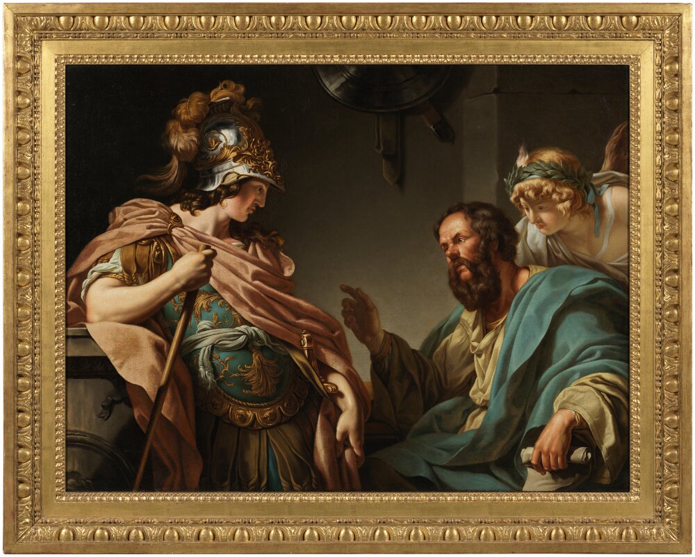 Alcibiade reçoit l'enseignement de Socrate - François-André Vincent image 1 copie de tableau peinte à la main