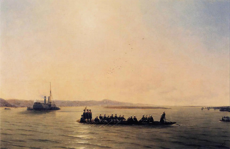 Aleksander II krydser Donau - Ivan Aïvazovski