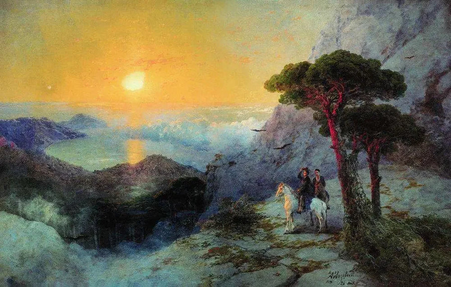 Alexandre Pouchkine på toppen af Aï-Petri ved solopgang - Ivan Aïvazovski