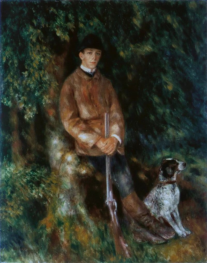 Portræt af Alfred Bérard med sin hund - Pierre-Auguste Renoir