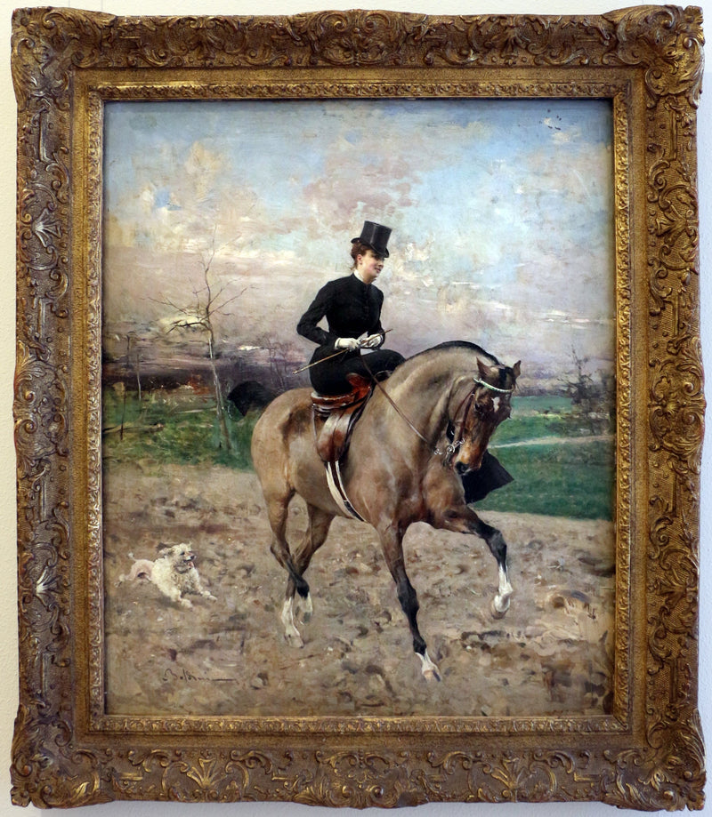 Alice Regnault på hest - Giovanni Boldini