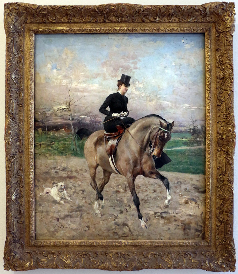 Alice Regnault på hest - Giovanni Boldini