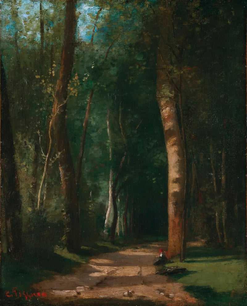 Gåtur i en skov - Camille Pissarro
