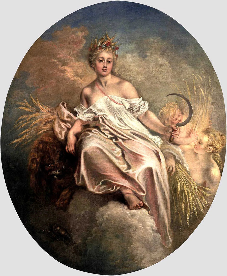 Allegori af Sommeren under træk af Ceres - Antoine Watteau
