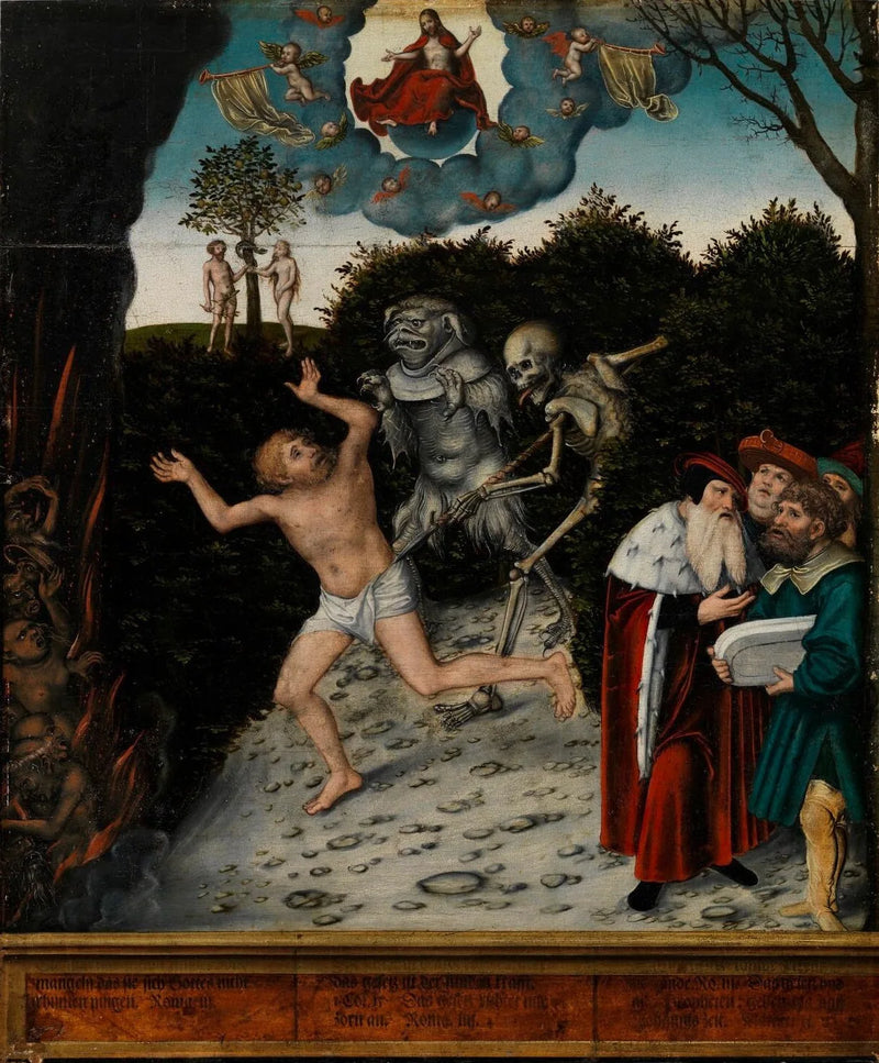 Allegori af Lovens og Barmhjertighedens: Menneskets Fald - Lucas Cranach den Ældre