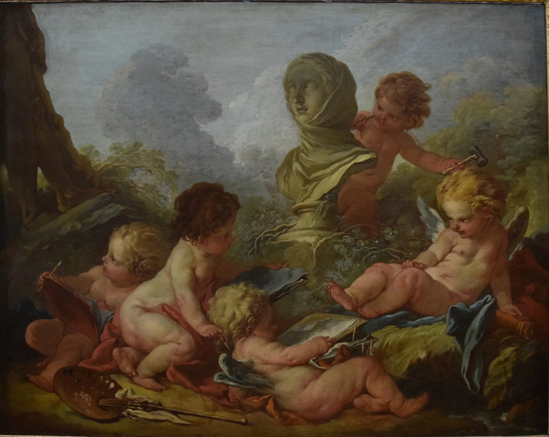 Allegori af maleri og skulptur - François Boucher