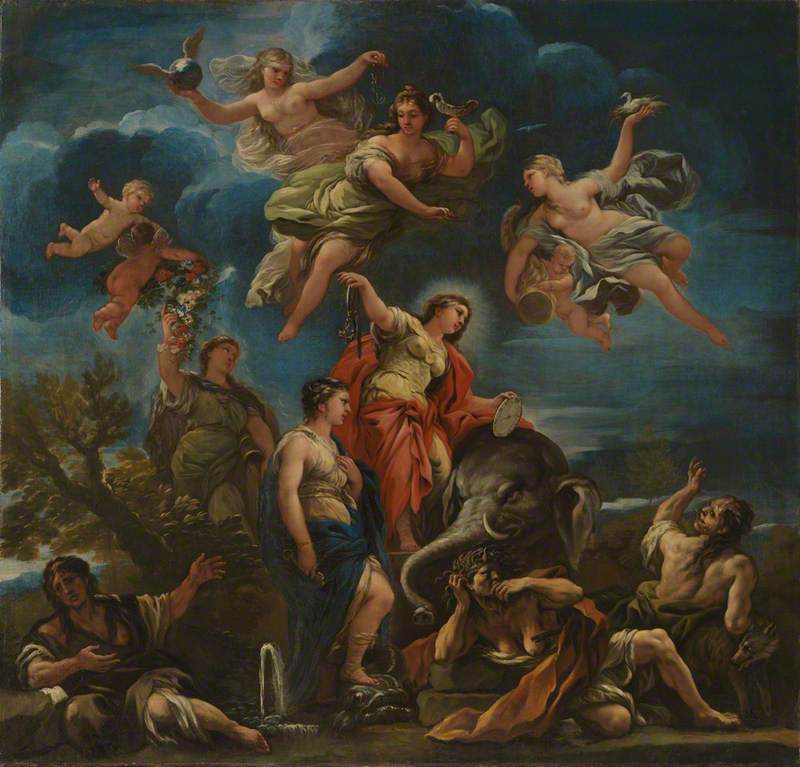 Allegori af mådehold - Luca Giordano