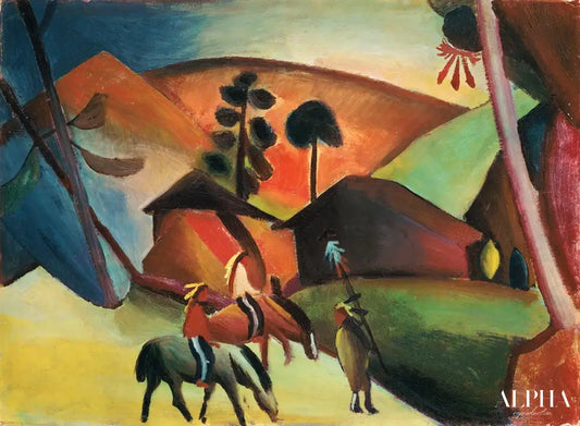 Amérindiens à cheval - August Macke - Reproductions de tableaux et peintures haut de gamme