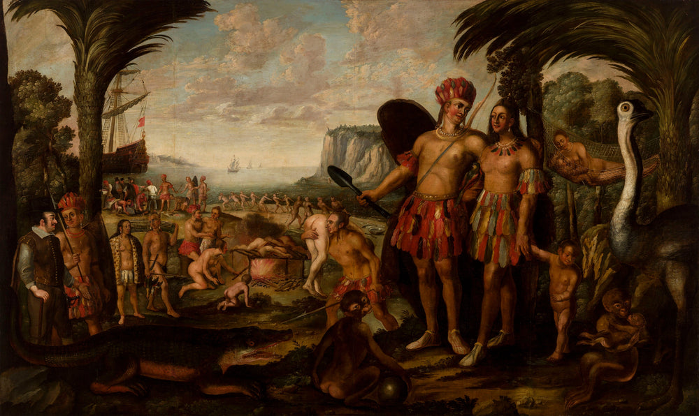 Amérique - Charles Le Brun image 1 copie peinte à la main à l’huile
