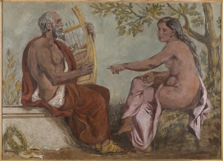 Anacreon og en ung pige - Eugène Delacroix