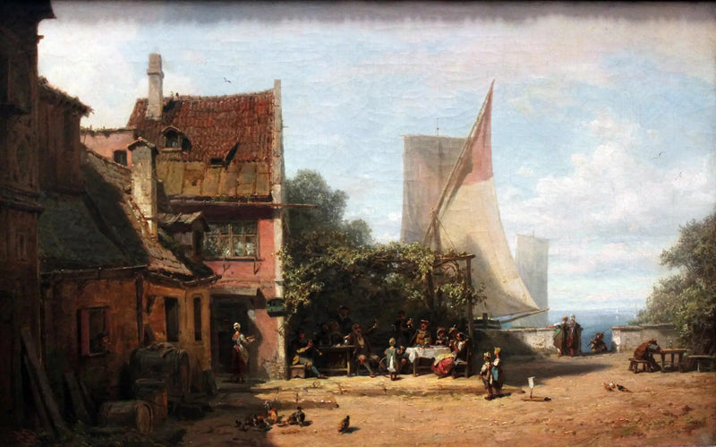 Gamle kro nær Starnberger-søen - Carl Spitzweg