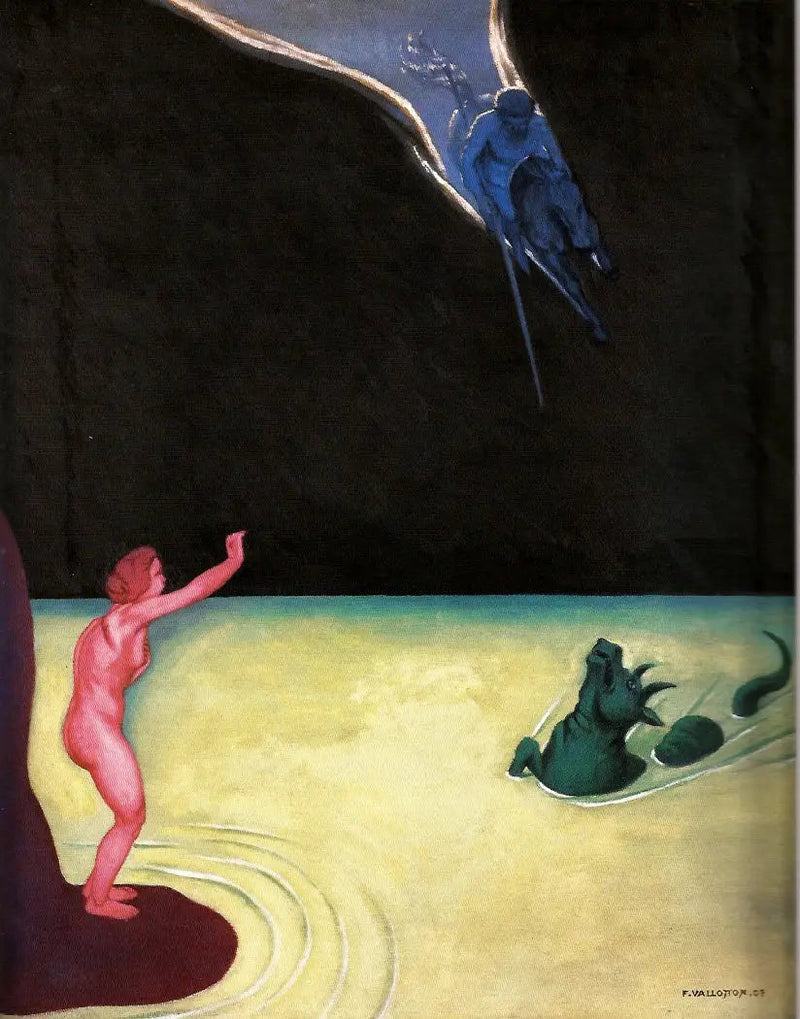 Andromède stående og Perseus - Félix Vallotton